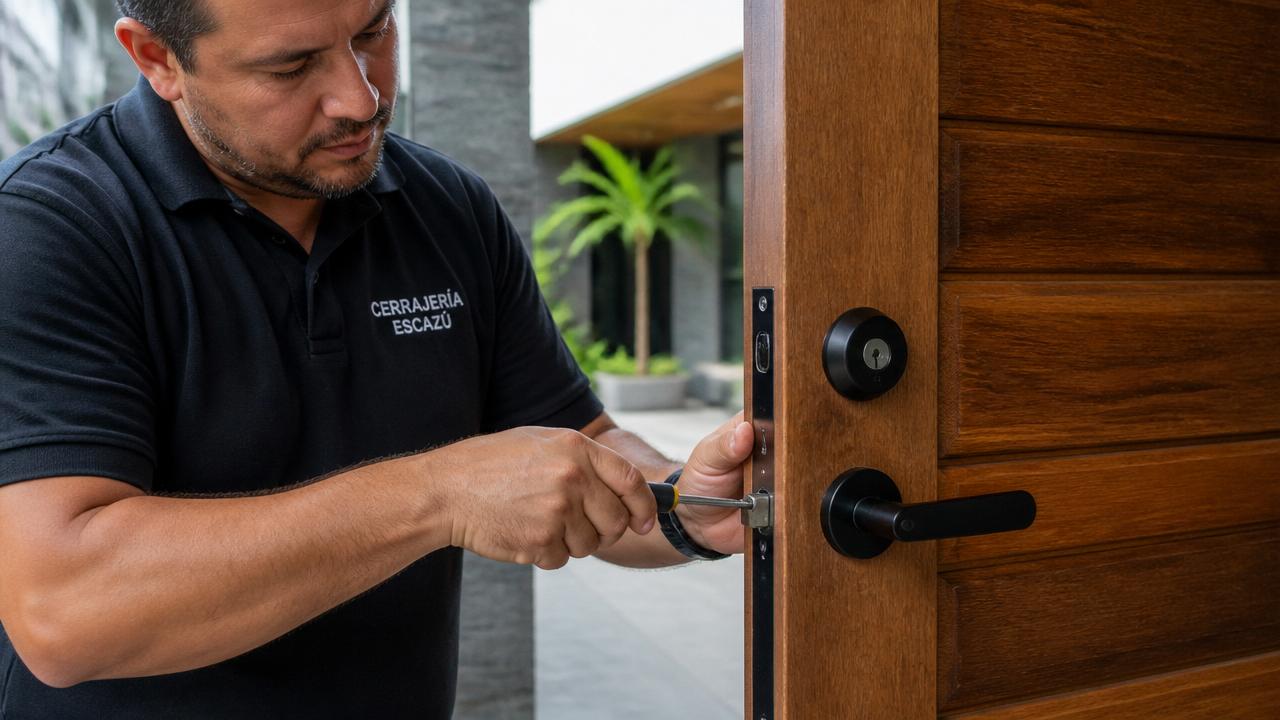 Cerradura residencial nueva instalada en Escazú